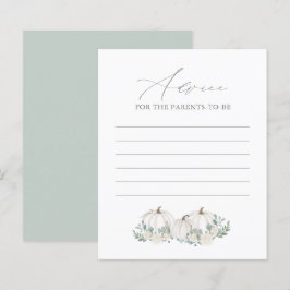 Cartão de Conselho para Chá de Bebê de Abóbora com