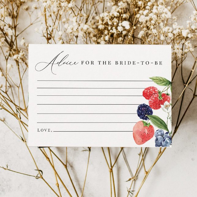 Cartão de Conselho para Chá de Noiva Berry Doce (Criador carregado)