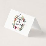 Cartão de Conselho para Chá de Noiva Floral de Enc<br><div class="desc">Doce e elegante, este cartão de conselho para chá de noiva de outono combina uma grinalda floral em aquarela com a frase "Encontre o Amor" na frente e um padrão de listras bordô ousado no verso — um detalhe lindo que combina perfeitamente com paletas de casamento de outono e marsala....</div>