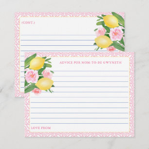Cartão de Conselho para Mãe de Pretty Pink Lemons