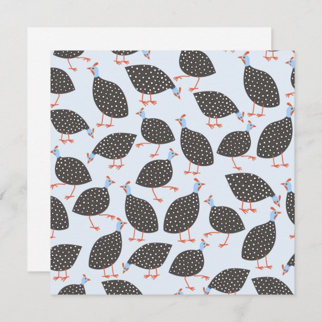 Cartão De Conselho Pássaro de Hen da Guiné (Frente/Verso)