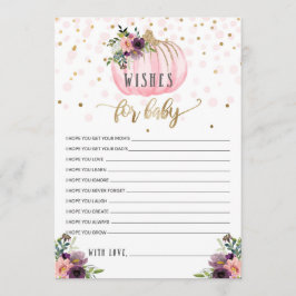 Cartão De Conselho Pequeno Chá de fraldas De Abóbora Deseja Bebê