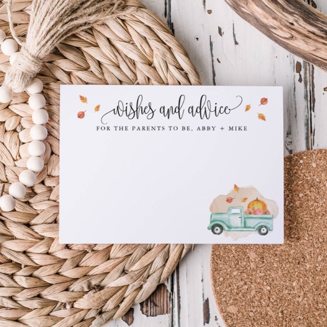 Cartão De Conselho Pequenos Desejos de Abóbora e Conselhos, Caminhão  (Criador carregado)