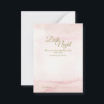 Cartão De Conselho Pink Watercolor Gold Type Date Night Advice Card<br><div class="desc">This Pink Watercolor Gold Type wedding date night advice cards presents an elegant but minimalist and versatile design. The shades of coral, peach, blush, mauve, and dusty rose within the painted pink watercolor alludes to a sunrise or sunset, embellished with minimal gold glitter along with the gold calligraphy type, creating...</div>