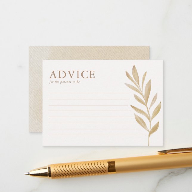 Cartão De Conselho Placa de Conselhos sobre Chás de fraldas Chic do B (Frente/Verso In Situ)