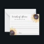 Cartão De Conselho Placas de Conselhos de Casamento de Sangue de Gira<br><div class="desc">Adicione um toque especial aos casamentos e chás de panela com estes cartões de aviso com linha que apresentam uma ilustração em estilo aquarela de lindos florins de girassol em amarelo e marrom.</div>