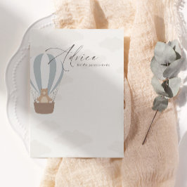 Cartão De Conselho Podemos Esperar. | Baby Boy Blue Balloon Chá