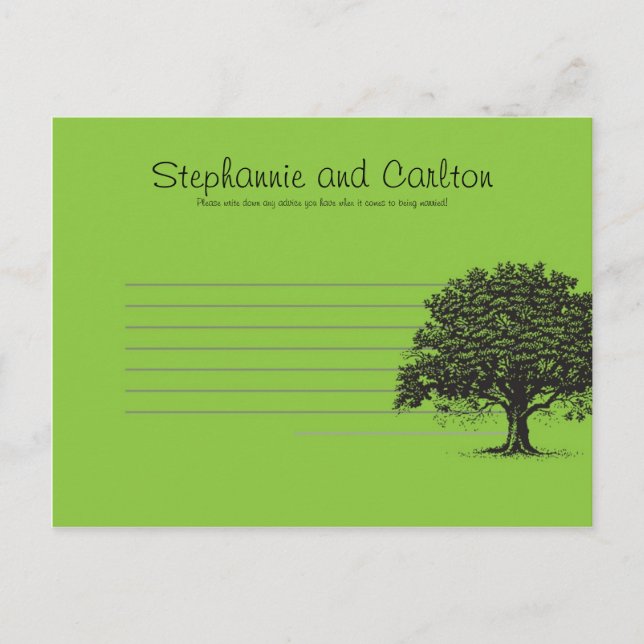Cartão De Conselho Primavera Tree Green/Black Writable Advice Card (Frente)
