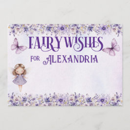 Cartão De Conselho Púrpura Aquarela Floral Aniversário Fada