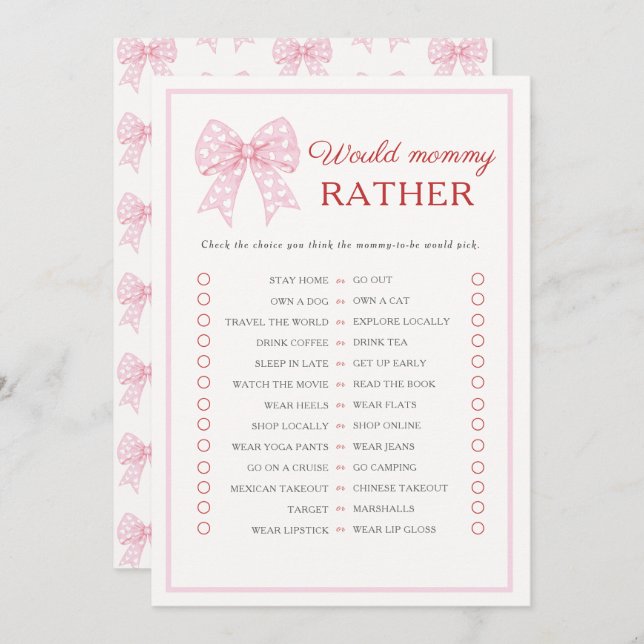 Cartão De Conselho Querida Arco Rosa Querido Bebê Mamãe Jogo Preferen (Frente/Verso)