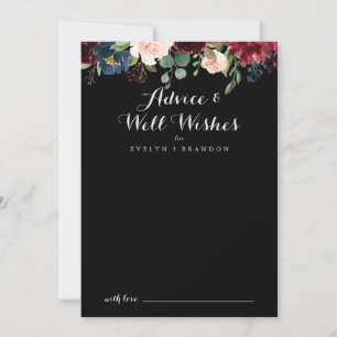 Cartão De Conselho Rustic Black Weds well Wish Advice Card