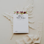 Cartão De Conselho Rustic Blush Burgundy Floral Weding Bem Deseja<br><div class="desc">Este cartão de aconselhamento floral de noivado é perfeito para um casamento simples. O design apresenta flores cor-de-água, cor-de-rosa, esbranquiçada, vermelha, burgundy e bordo, com folhagem verde. Estas cartas são perfeitas para um casamento, chá de panela, chá de fraldas, festa de formatura e muito mais. Personalize as cartas com os...</div>