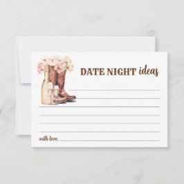 Cartão De Conselho Rustic Boots Chá de panela Noite Ideias