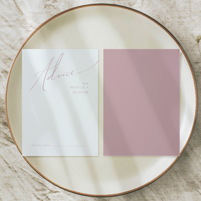 Cartão De Conselho Script Whimsical | Casamento de Rosa Dusty (Criador carregado)