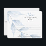 Cartão De Conselho Sheer Dusty Blue Advice para a noiva ser<br><div class="desc">Cascatas de folhagem azul, poeirentas, graciosas, a partir da esquina para este cartão de aconselhamento em forma de "Bride-to-Be", o inverso é uma cor azul pálida e poeirenta coordenada. - Entregue-os aos seus hóspedes ou envie-os por correio com o seu convite para serem preenchidos e assinados para uma excelente manutenção...</div>