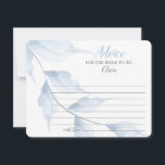 Cartão De Conselho Sheer Dusty Blue Advice para a noiva ser<br><div class="desc">Cascatas de folhagem azul, poeirentas, graciosas, a partir da esquina para este cartão de aconselhamento em forma de "Bride-to-Be", o inverso é uma cor azul pálida e poeirenta coordenada. - Entregue-os aos seus hóspedes ou envie-os por correio com o seu convite para serem preenchidos e assinados para uma excelente manutenção...</div>
