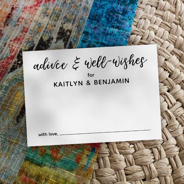 Cartão De Conselho Simples Preto e Branco Aconselhamento e Desejos (Criador carregado)