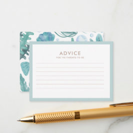 Cartão De Conselho Sob o Chá de fraldas náutico de Aquarela Marítima