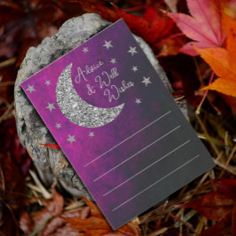 Cartão De Conselho Sobre O Chá de fraldas Da Lua