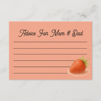 Cartão De Conselho Strawberry Dreams Advice For Mom and Dad Card
