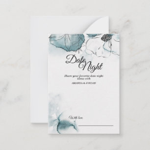 Cartão De Conselho Teal Watercolor Sketch Wedch Date Advisory