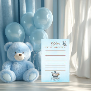 Cartão de Conselho Teddy Azul Vintage Elegante