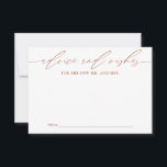 Cartão De Conselho Terracotta Advice para os Newlyweds Keepsaokcard<br><div class="desc">Essas cartas maravilhosamente projetadas oferecem uma maneira única de os convidados do casamento compartilharem seus conselhos e desejos sinceros com a noiva e o noivo. Ideal para adicionar um toque pessoal ao seu dia especial, essas cartas garantem que as manobras sejam apreciadas para o casal feliz. Perfeito para recepções de...</div>