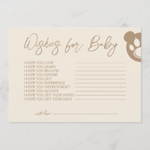 Cartão De Conselho Urso desejos minimalistas neutros para bebê
