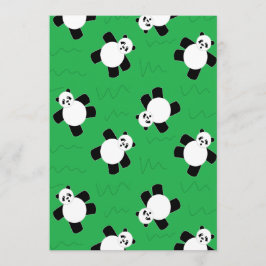 Cartão De Conselho Urso-panda com erva