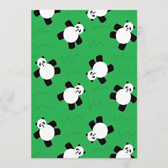 Cartão De Conselho Urso-panda com erva (Frente)