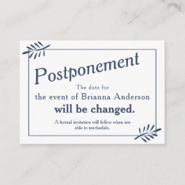 Cartão De Conselho Vintage Blue Floral Frame Information Card