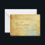 CARTÃO DE CONSELHO VINTAGE BLUE STARFISH WISHES & ADVICE<br><div class="desc">Pergaminho falso da Vintage com peixe-estrela em tom e azul. cor de fundo DIY,  aparas,  fontes e cores das fontes. Copyright © 2008-2016 PixDezines.com™ e PixDezines™ em zazzle.com. Todos os direitos reservados.</div>