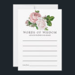Cartão De Conselho Vintage Blush e Burgundy Aconselhamento Floral Bri<br><div class="desc">Rosas cor-de-rosa e borrifadas,  cor-de-rosa,  cor-de-rosa-pincelada,  conselhos de chá de panela de noiva com sotaque de branco marfim.</div>