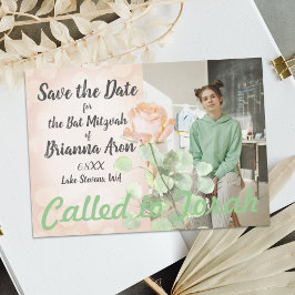 Cartão De Conselho Vintage Botânica Dusty Rosa Bat Mitzvah