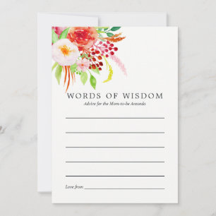 Cartão De Conselho Vintage Chic Rustic Charm Chá de fraldas Advice