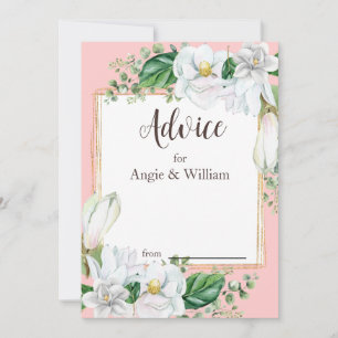 Cartão De Conselho Watercolor Magnolia Blush Weding
