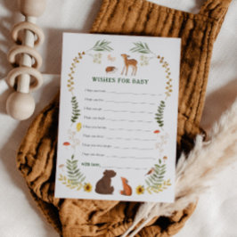 Cartão De Conselho Whimsical Woodland Baby Shower Wishes for Baby