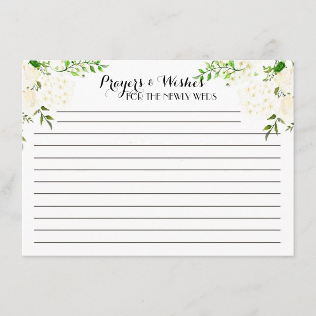 Cartão De Conselho WhiteFloral Advice Cards, orações, desejos (Frente)