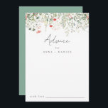 Cartão De Conselho Wildflower Wedding<br><div class="desc">Este design apresenta uma fileira de flores silvestres delicadas de aquarela. Perfeito para casamentos elegantes.</div>
