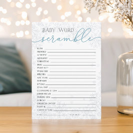 Cartão De Conselho Winter Baby Shower Word Scramble Game Card