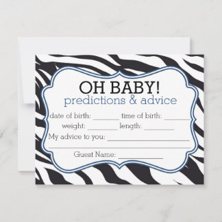 Cartão De Conselho Zebra e Blue Chevron Predictions & Advice Card