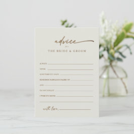 Cartão de Conselhos de Casamento Boho com Letra Do