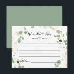 Cartão de Conselhos de Casamento de Confete Dourad<br><div class="desc">Este cartão de conselhos de casamento de confete dourado e eucalipto é perfeito para um casamento rústico. O design apresenta folhagem verde de eucalipto aquarela com confete dourado. Esses cartões são perfeitos para um casamento, chá de noiva, chá de bebê, festa de formatura e mais. Personalize os cartões com os...</div>