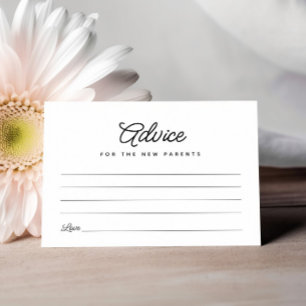 Cartão de Conselhos de Chá de fraldas de Novos Pai