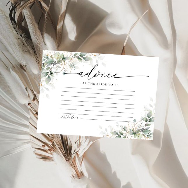 Cartão de Conselhos de Chá de panela Dourado Eucal (Criador carregado)