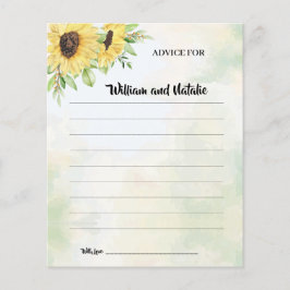 Cartão de Conselhos de Girassóis para Casal Feliz