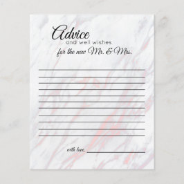 Cartão de Conselhos de Mármore Rosa e Cinza Modern