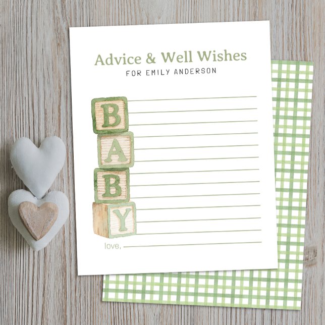Cartão de Conselhos e Boas-Vindas para Blocos de B (Advice & Well Wishes)