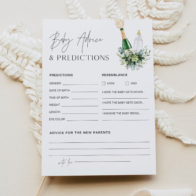 Cartão de Conselhos e Previsões do Chá de fraldas  (Criador carregado)