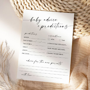 Cartão de Conselhos e Previsões do Chá de fraldas